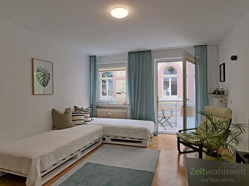 Wohnzimmer - (EF0693_M) Kassel-Stadt: West, neu möbliertes Apartment in ruhiger Seitenstraße, überdachter Balkon, Aufzug, WLAN