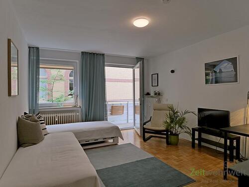 Blick zum Balkon - 1 Zimmer Etagenwohnung zur Miete in Kassel