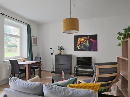 Esstisch und TV - 1 Zimmer Etagenwohnung zur Miete in Chemnitz