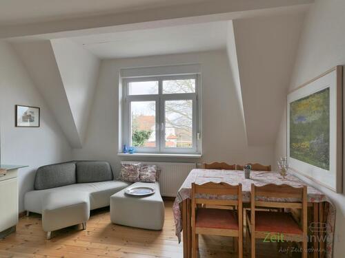 Blick in den Wohnbereich - (EF1253_M) Magdeburg: Hopfengarten, möblierte 2-Zimmer-Wohnung Haushälfte mit separatem Eingang