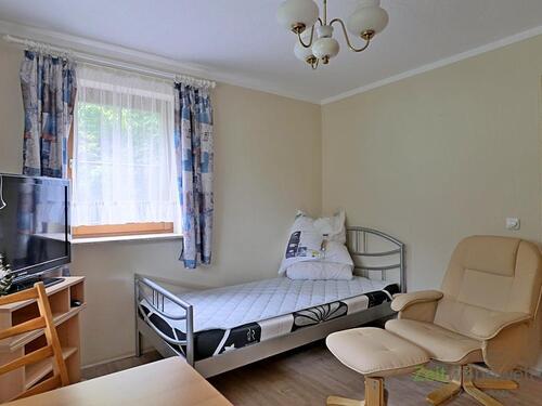 Bett und TV-Sessel - 1 Zimmer Etagenwohnung zur Miete in Dresden