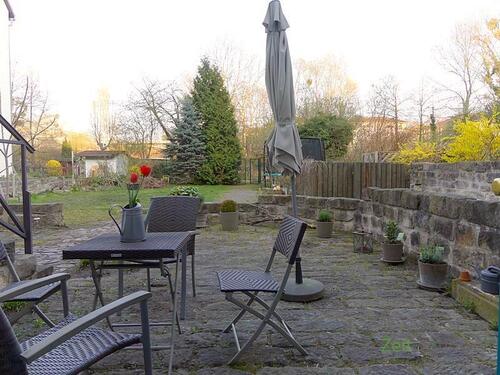 Blick auf die Terrasse im März - 