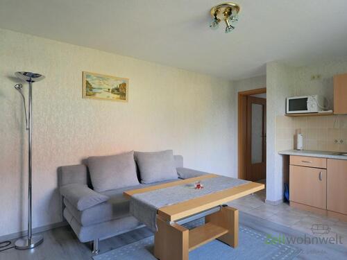 Sofa und Stehhlampe - 2 Zimmer Etagenwohnung in Wilsdruff