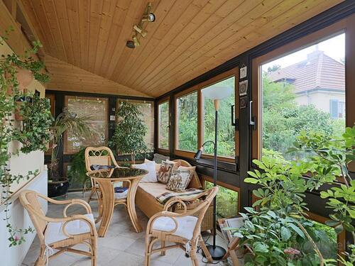 Blick in den grünen Wintergarten - 