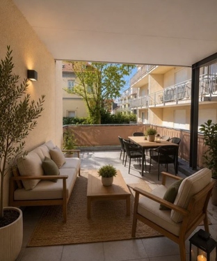 Balkon - KI generierter Einrichtungsvorschlag - 5 Zimmer Etagenwohnung in Gotha