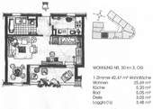 Grundriss WE 30 - 1 Zimmer 1- Zimmerwohnung zur Miete in Gotha