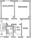 Grundriss der Wohnung - 3 Zimmer 3- Zimmerwohnung zur Miete in Gotha
