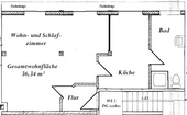 Grundriss_bearb - 1 Zimmer Dachgeschoßwohnung zur Miete in Gotha