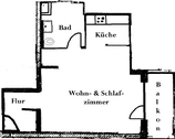 Grundriss der Wohnung - 1 Zimmer Etagenwohnung zur Miete in Gotha