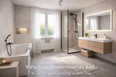 Modernisiertes Badezimmer mit eleganten Akzenten - Doppelhaushälfte mit 196,70 m&sup2; in Suhl / Heinrichs zum Kaufen