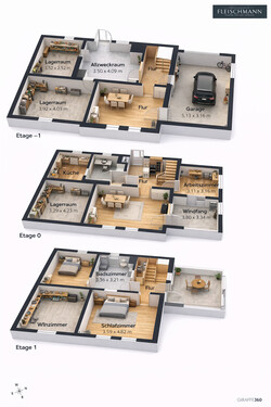 3D-visualisierung eines Einfamilienhauses - 