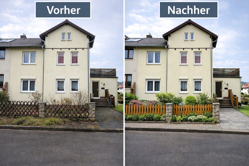 Hausrenovierung im Vergleich_ Vorher und Nachher - 7 Zimmer Doppelhaushälfte zum Kaufen in Suhl / Heinrichs