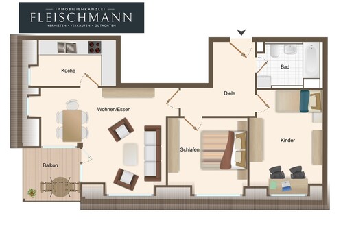 Grundriß RS 21 - 3 Zimmer 3- Zimmerwohnung zur Miete in Suhl