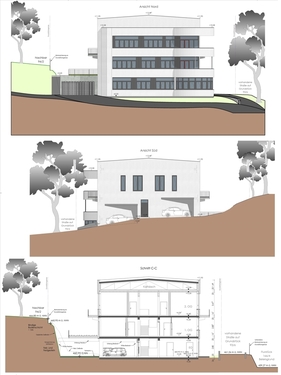 Ansichten Nord, Sud und Schnitt - 3 Zimmer 3- Zimmerwohnung in Suhl