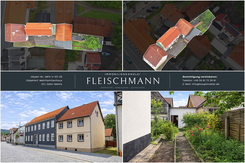 Drausicht / Vorderansicht - Historisches 2-Familienhaus mit Scheune und großem Entwicklungspotenzial