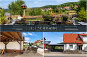Hausansicht, Carport und Ausblick - Gepflegte Doppelhaushälfte mit großer Terrasse und Carport in Zella-Mehlis