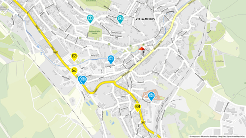 Geolyzer Kartenausschnitt - Etagenwohnung mit 90,90 m² in Zella-Mehlis zum Kaufen