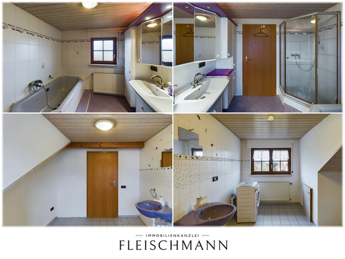 Badezimmer im Dachgeschoss - 