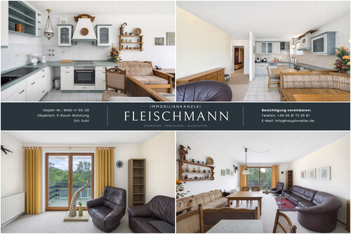 offene Küche + Wohnzimmer - 3 Zimmer Erdgeschoßwohnung zum Kaufen in Suhl