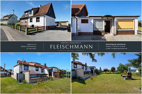 Außenansicht Haus und Garten - 3 Zimmer Doppelhaushälfte zum Kaufen in Zella-Mehlis