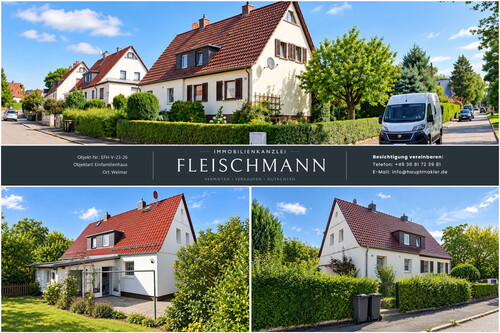 Außenansichten - Doppelhaushälfte mit Garten in Weimar-Oberweimar – Sanierungsobjekt in Top-Schullage