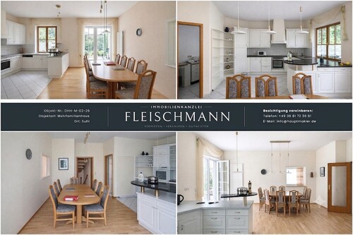 Küche im Erdgeschoss - 5 Zimmer Doppelhaushälfte in Suhl