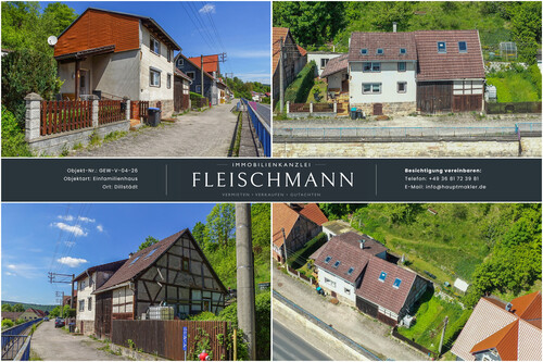Vorderansicht Haus - Charmantes Sanierungsobjekt mit Garage & Grundstück in ruhiger Lage – Eigenheim für nur 36.000 EUR