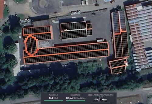 Dachfläche mit PV - 
