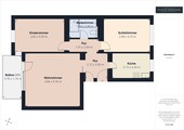 Grundriss - 3- Zimmerwohnung mit 67,18 m&sup2; in Schleusingen / Hirschbach zum Kaufen