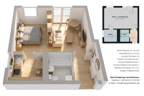 Einblicke - 1.5 Zimmer Erdgeschoßwohnung in Suhl