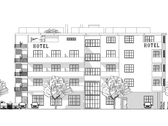 Hotel Außenansicht - Einzigartiger Bauplatz mit genehmigtem Hotel - Vielseitig nutzbar für attraktive Renditechancen
