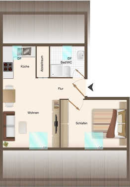 Foto - 'Kapitalanlage mit Potenzial: 2-Zi.-DG-Wohnung in Denkendorf'