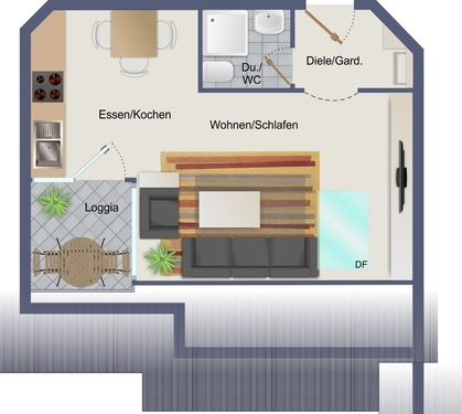 Foto - 1.5 Zimmer Dachgeschoßwohnung zum Kaufen in Filderstadt / Bonlanden