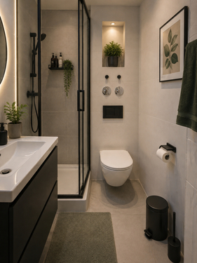 Dusche KI Bild - Dachgeschoßwohnung mit 90,00 m&sup2; in Stuttgart / Möhringen zum Kaufen