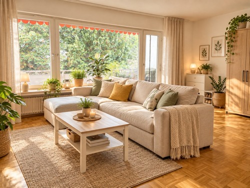 Wohnzimmer KI-generiert - 