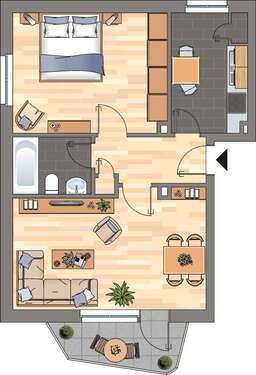 Foto - Wohnung zum Mieten in Zeven 499,00 € 49.37 m²