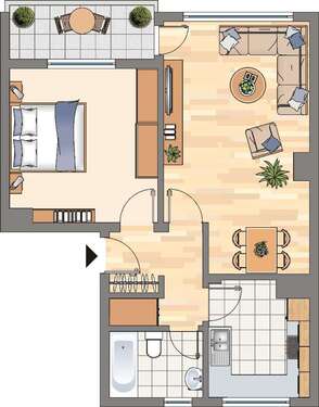 Foto - Wohnung zum Mieten in Dortmund 469,00 € 60 m²