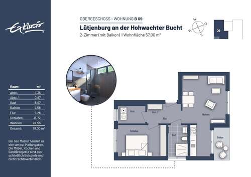 Foto - Wohnung zum Kaufen in Lütjenburg 259.000,00 € 57 m²