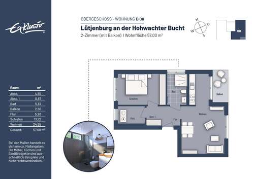 Foto - Wohnung zum Kaufen in Lütjenburg 259.000,00 € 57 m²