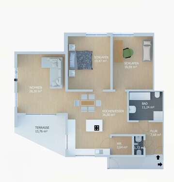 Foto - Wohnung zum Mieten in Merching Steinach bei Mering 1.530,00 € 133 m²