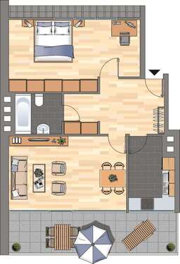 Foto - Wohnung zum Mieten in Düsseldorf 629,00 € 48 m²
