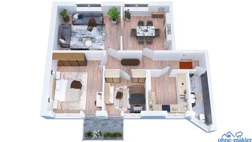 Foto - Wohnung zum Mieten in Eberswalde 1.050,00 € 89.01 m²