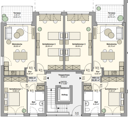 Foto - Wohnung zum Mieten in Bochum 407,00 € 55 m²