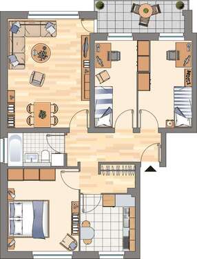 Foto - Wohnung zum Mieten in Flensburg 679,00 € 77.66 m²