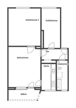 Foto - Wohnung zum Kaufen in Hildesheim 89.000,00 € 65.6 m²