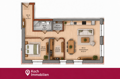 Foto - Wohnung zum Kaufen in Aachen 389.000,00 € 79.55 m²