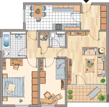 Foto - Wohnung zum Mieten in Bonn 747,00 € 80.22 m²