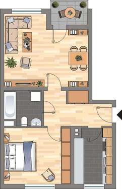 Foto - Wohnung zum Mieten in Neustadt an der Weinstraße 549,00 € 57.22 m²