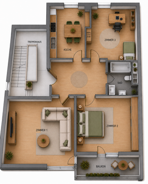 Foto - Wohnung zum Mieten in Siegen 780,00 € 86 m²