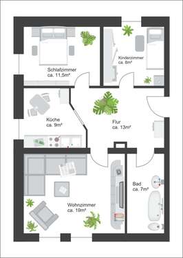 Foto - Wohnung zum Mieten in Oelsnitz 385,00 € 70 m²